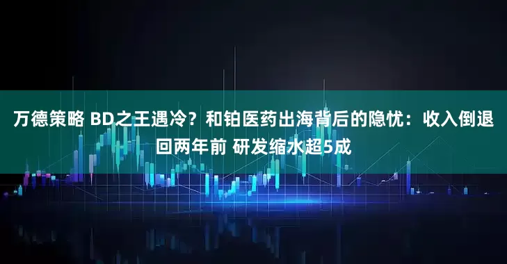 万德策略 BD之王遇冷？和铂医药出海背后的隐忧：收入倒退回两年前 研发缩水超5成